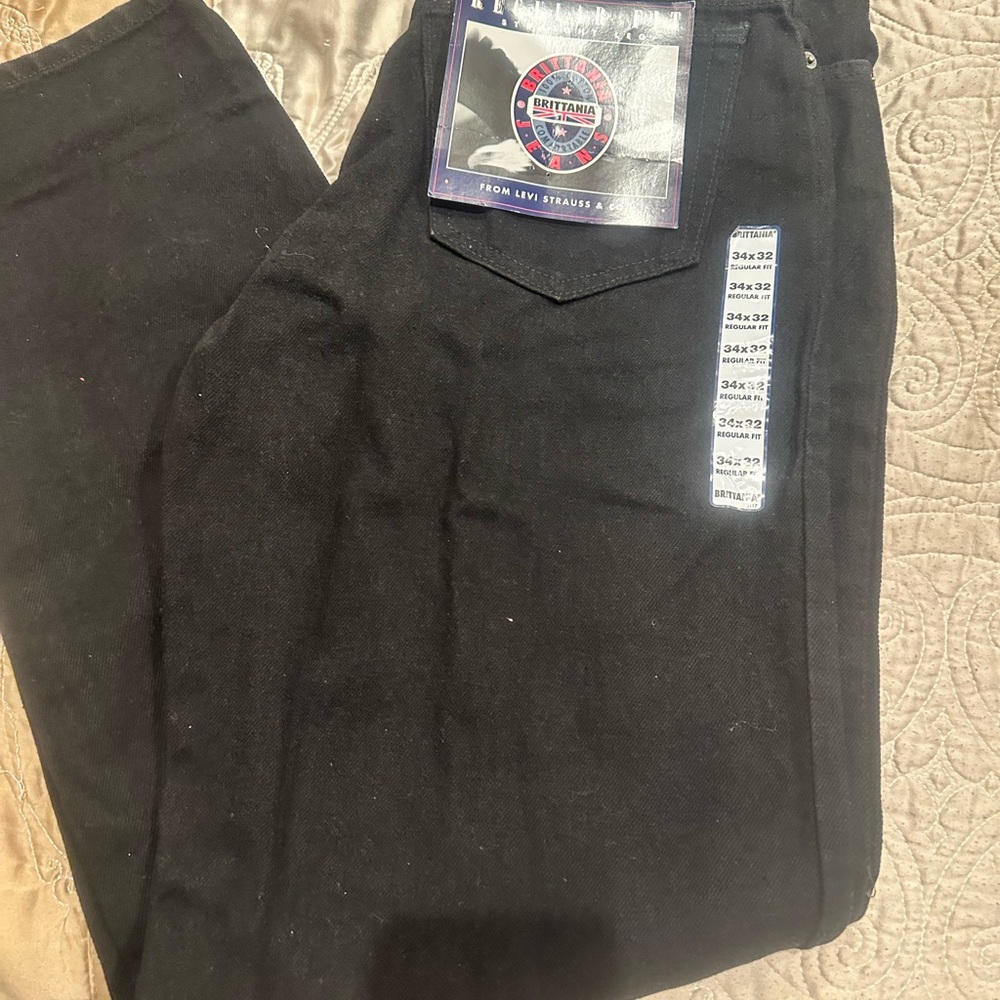 NWT Brittania Levi Strauss Men's Black Relaxed Jeans